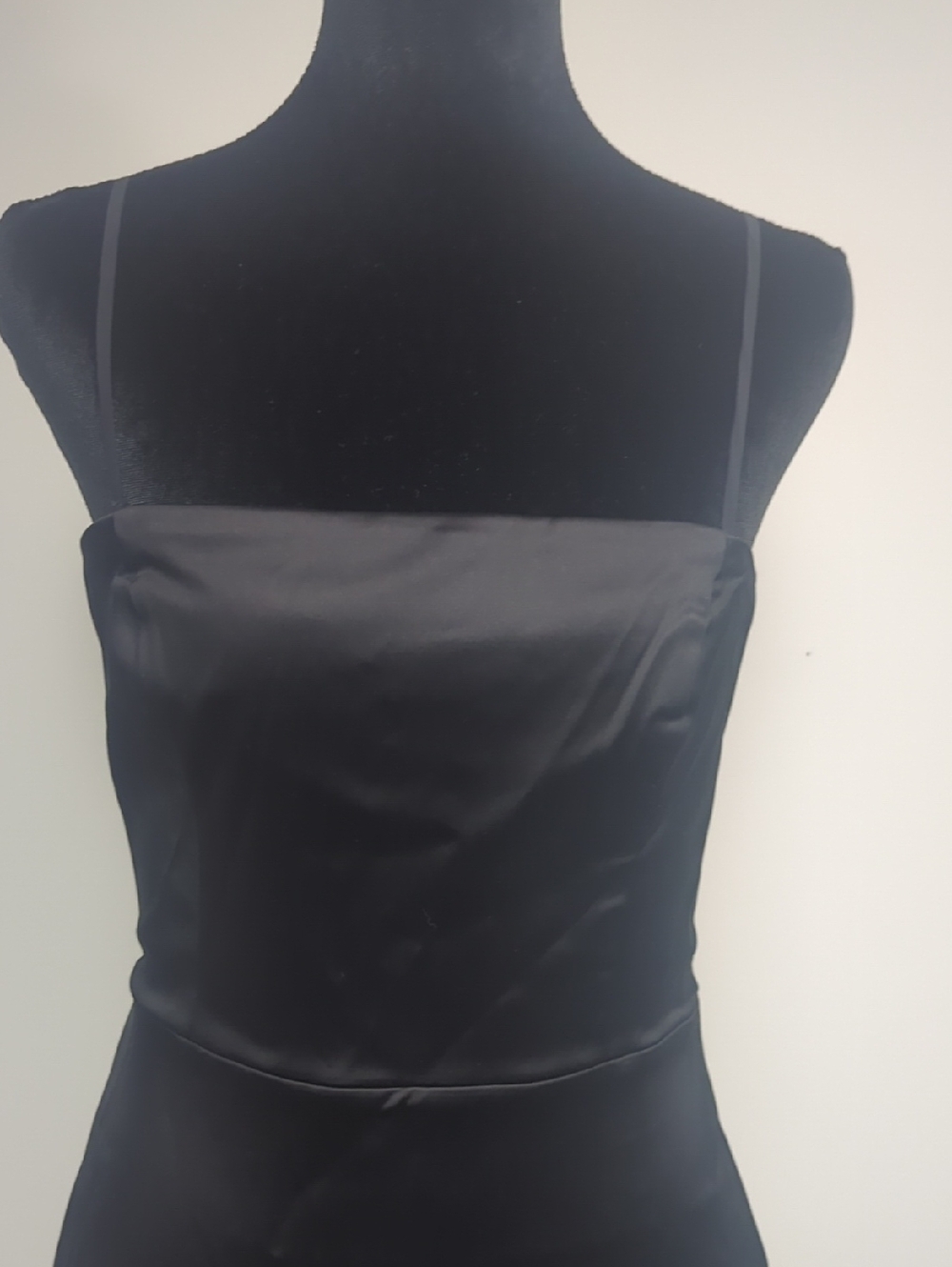Abercrombie & Fitch Black Satin Midi Slip Dress